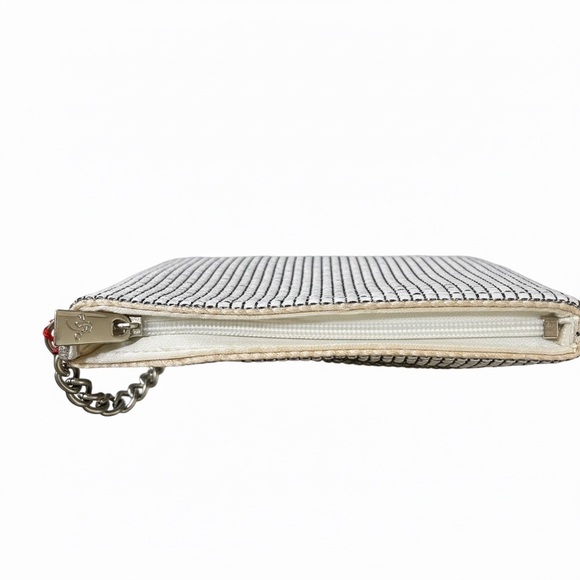 Malini M. Vintage White Metal Mesh Polka Dot Shoulder Bag w Matching glass case - Picture 5 of 16